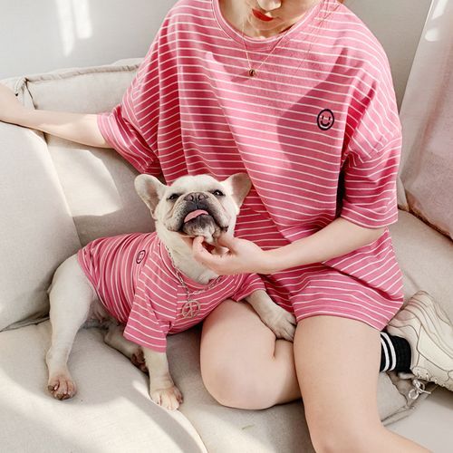 Dog Clothes female pet dress red stripe