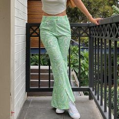 Sosana - Printed Slit-Front Pants Sosana - Printed Slit-Front Pants