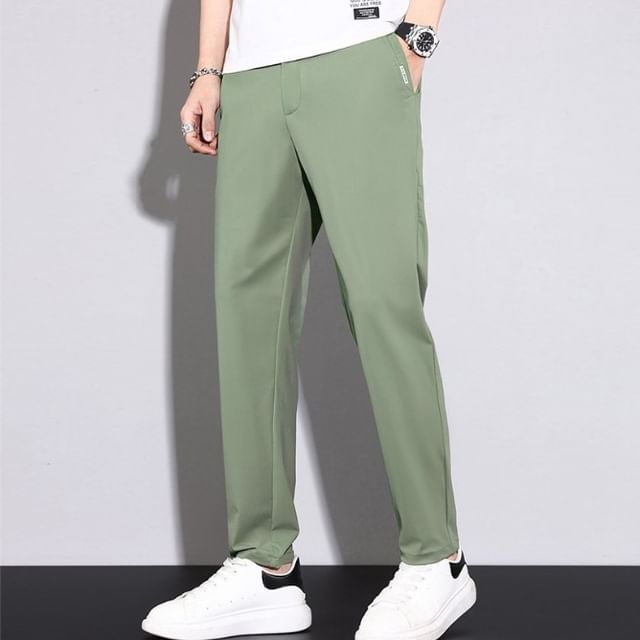 Nataro-Mid Rise Plain Tapered Pants