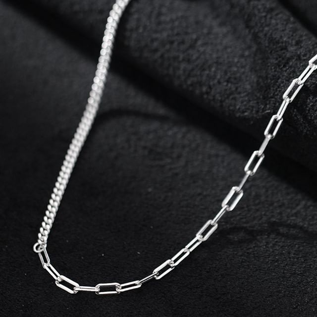 A-ROCH-Asymmetrical Chain Sterling Silver Necklace