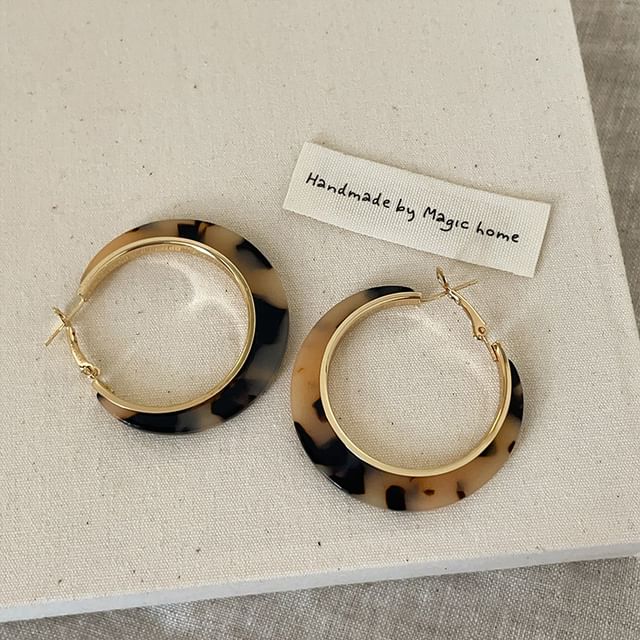 Panda Dama-Leopard Print Hoop Earring