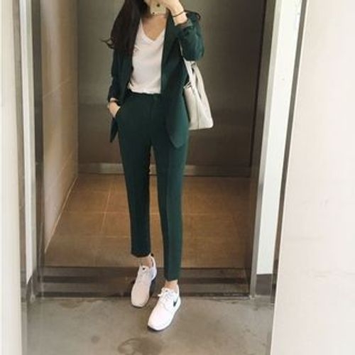 FSLE Office Lady High Waist Casual Suit Pants Women Pleated Loose Pants  Female Spring Summer Korean Style Cropped Trousers - AliExpress
