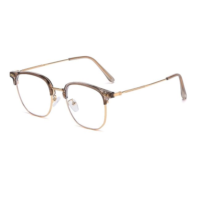 Aisyi-Square Metal Frame Blue Light Blocking Eyeglasses