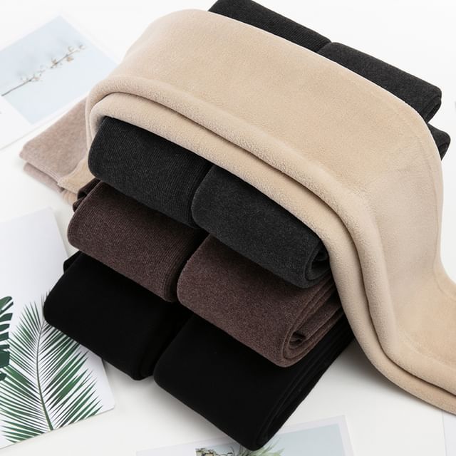 Gentiana-Plain Fleece-Lined Opaque Tights