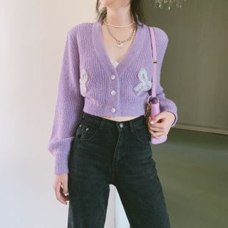 sequin cropped cardigan