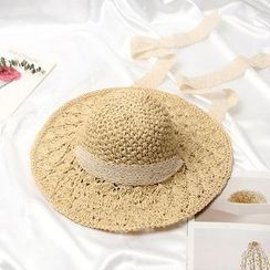 FROME - Lace Straw Sun Hat FROME - Lace Straw Sun Hat