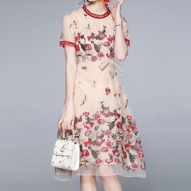 sachin and babi light blue dress Asymmetrical Flared Dress Mango