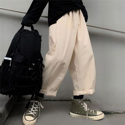 Banash - Plain Wide-Leg Pants Banash - Plain Wide-Leg Pants
