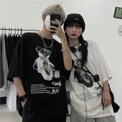 Giuliana - 字母卡通熊短袖T裇 Giuliana - 字母卡通熊短袖T裇
