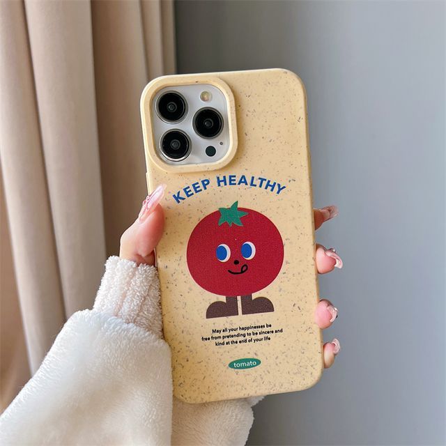 Cellisha - Tomato Phone Case - iPhone 14 Pro Max / 14 Pro / 14 Max / 14 /  13 Pro Max / 13 Pro / 13 / 13 mini / 12 Pro Max / 12 Pro / 12 / 12 mini /  11 Pro Max / 11 Pro / 11 | YesStyle