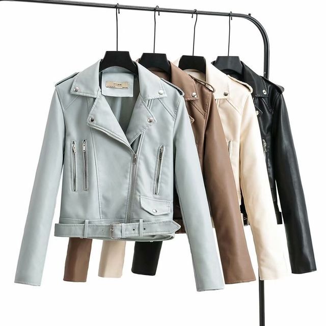 Osion-Faux Leather Biker Jacket