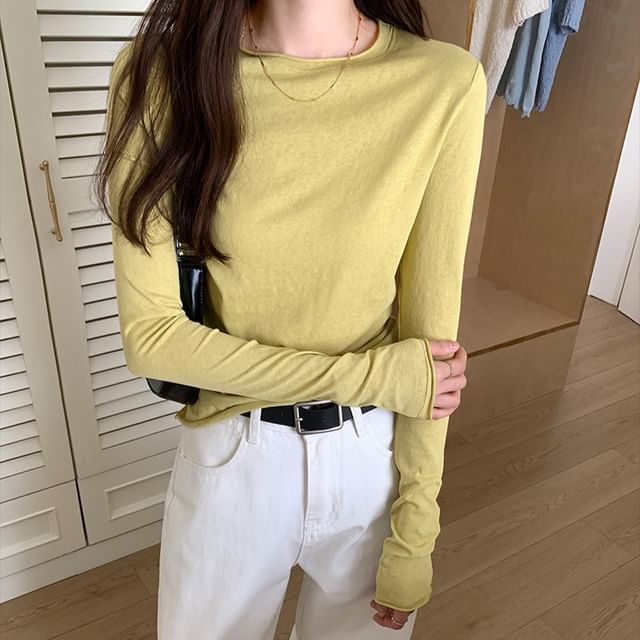 Asiris-Long-Sleeve Round Neck Slim Fit Tee