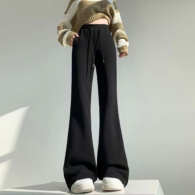 Everose-High Waist Plain Wide Leg Pants