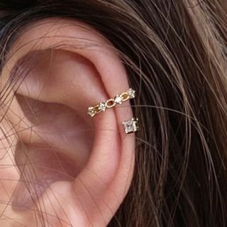 Chimerro-Rhinestone Alloy Cuff Earring