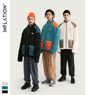 Newin-Couple Patchwork Oversize Fleece Jacket