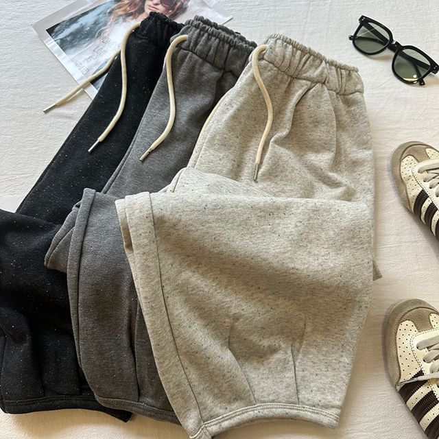 DIYI-Drawstring Waist Plain Baggy Sweatpants