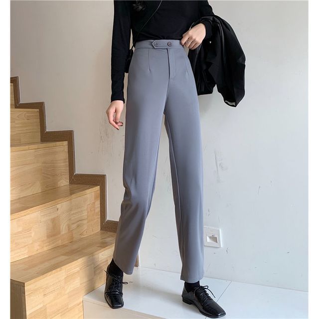 Everose-Cropped Straight Leg Pants