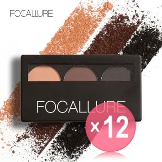 FOCALLURE - 3D Eyebrow Powder Palette - 3 Colors (x12) (Bulk Box)