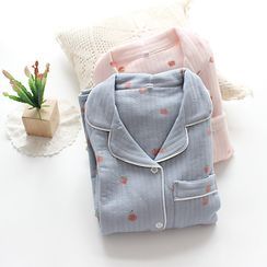 Dogini - Pajama Set: Patterned Shirt + Lounge Pants Dogini - Pajama Set: Patterned Shirt + Lounge Pants