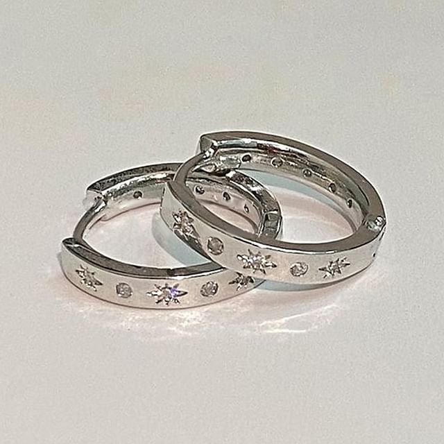 Hansha-Rhinestone Hoop Earring