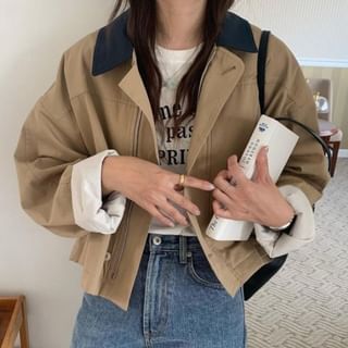Jesong-Two Tone Zip Jacket