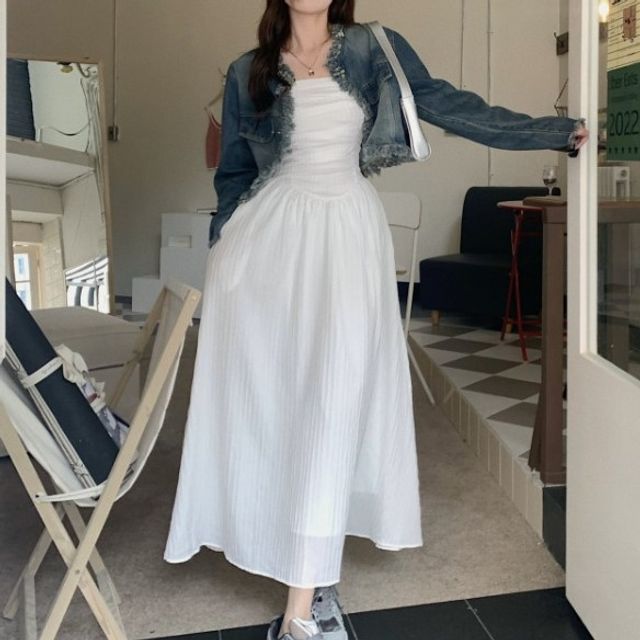 [ JEANS] Slim Tie Dress ★人気★ Denim Tencel Tie Waist Shirt Dress – Ro&Zo