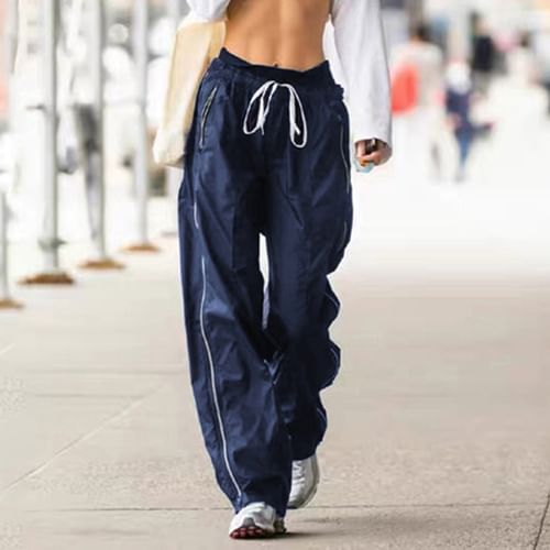 Drawstring Loose Fit Wind Pants