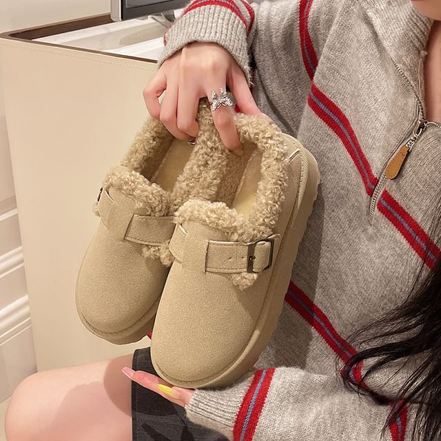 Asterisk-Buckled Ankle Snow Boots