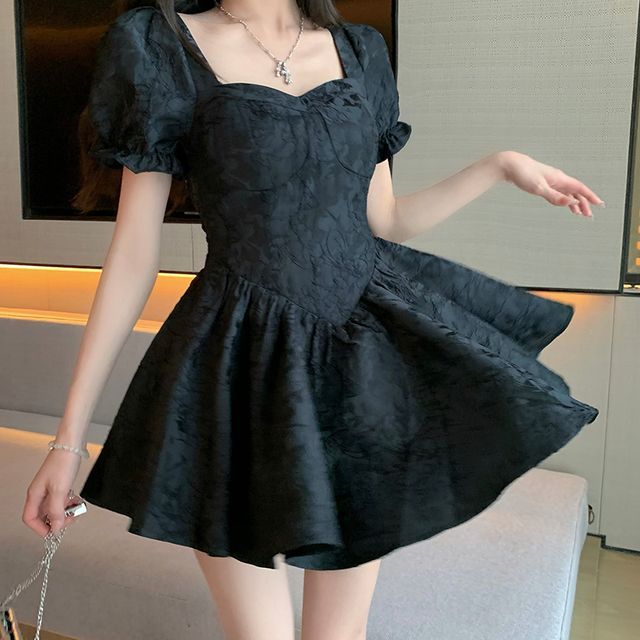 ANORA - Puff-Sleeve Mini Corset Dress | YesStyle
