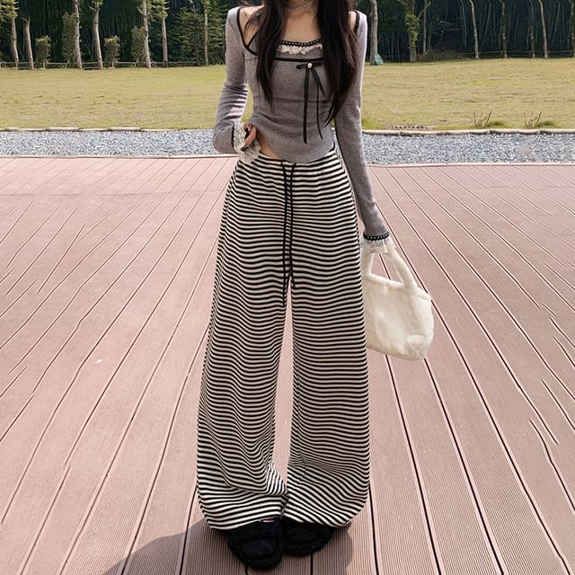 Denimot-Drawstring Waist Baggy Pants Various Designs