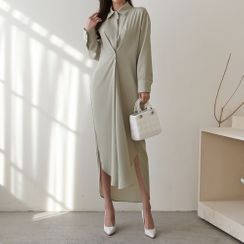 PPGIRL - Button-Front Dip-Back Shirtdress PPGIRL - Button-Front Dip-Back Shirtdress
