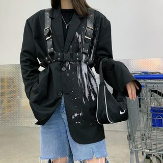 faux leather skirt harness