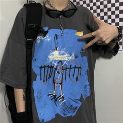 INStudio - Elbow-Sleeve Printed T-Shirt INStudio - Elbow-Sleeve Printed T-Shirt