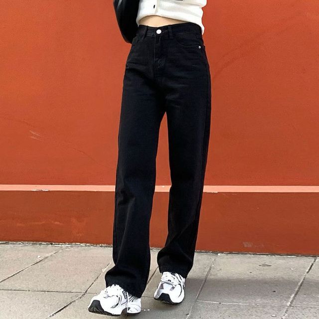 Denimot-High Rise Loose Fit Jeans