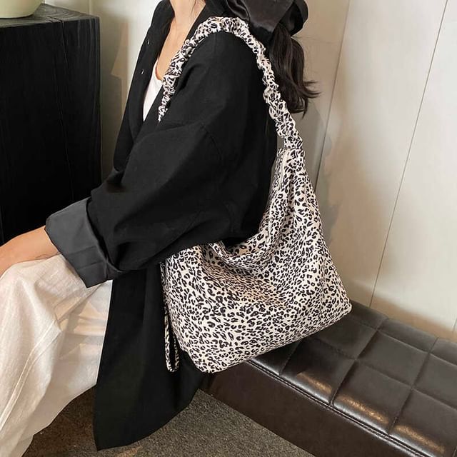 Chestnut Party-Leopard Print Shoulder Bag