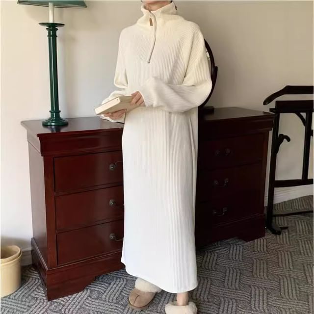 slim fit dress slacks Sweatshirt Dress w/Denim Back – Classy Boutique main image 1
