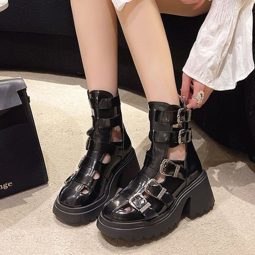 Strappy platform boots new arrivals