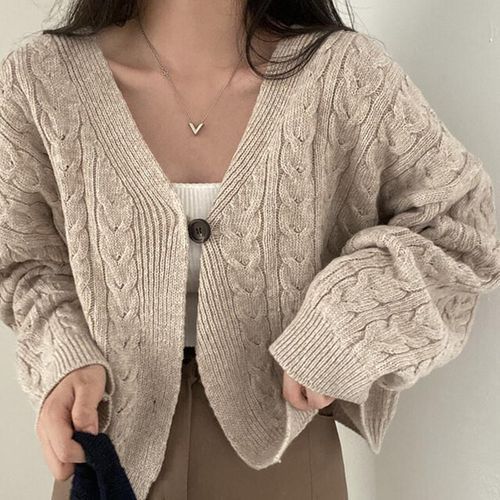 Single clearance button cardigan