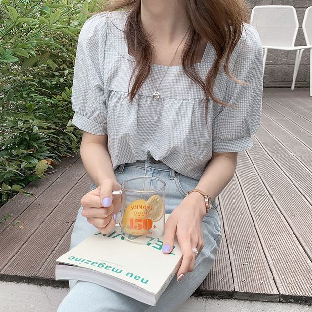 Leoom-Square Neck Short-Sleeve Top
