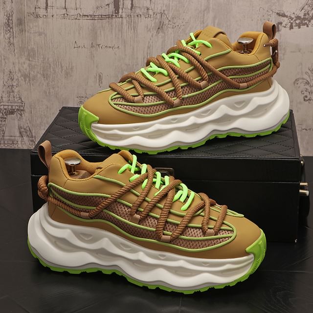 Mr Ozera-Mesh Panel Platform Sneakers