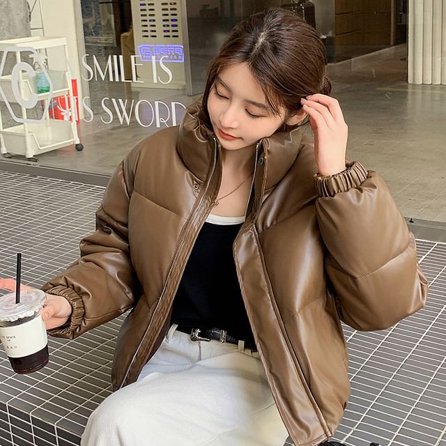 Sienne-Plain Zip Puffer Jacket