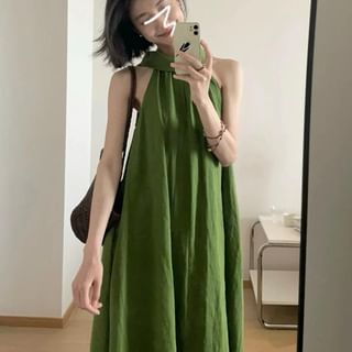 Yako Halter Plain Maxi Sundress Sale