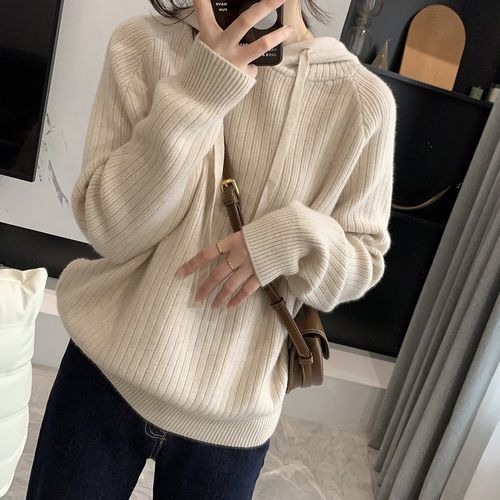 Hooded cheap ribbed sweater