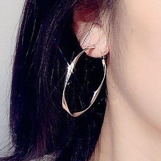 Hansha-Twisted Alloy Hoop Earring