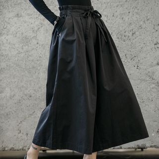 SIMPLE BLACK-High Waist Wide Leg Pants