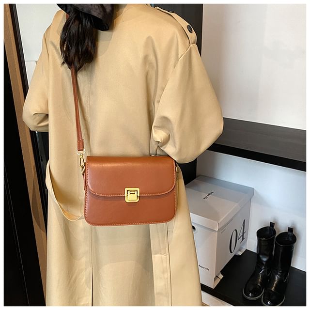 Maorong-Faux Leather Satchel Bag