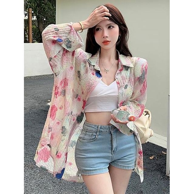 oversized chiffon top