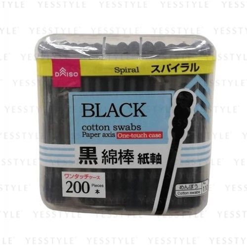 DAISO Spiral Black Cotton Swabs Paper Axis YesStyle