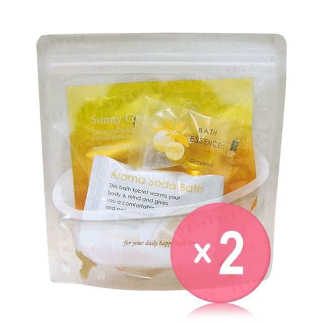 G-P-CREATE-Aroma De Bath Time Set Grapefruit Bath Essence 8g Bath Tablet 30g Bath Salt 40g 2pcs Bundle Set
