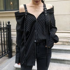 Anlay - Off-Shoulder-Bluse mit Nadelstreifen Anlay - Off-Shoulder-Bluse mit Nadelstreifen